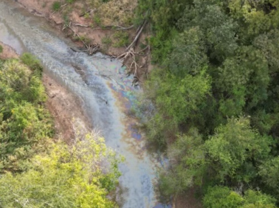 Drones traced the spill nearly 9 miles north of the original spot it was sighted, deputies said.