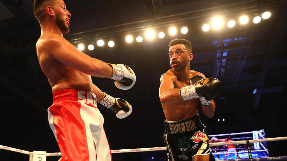 Sam Maxwell in action against Sabri Sediri. (Photo by Matthew Lewis/Getty Images)