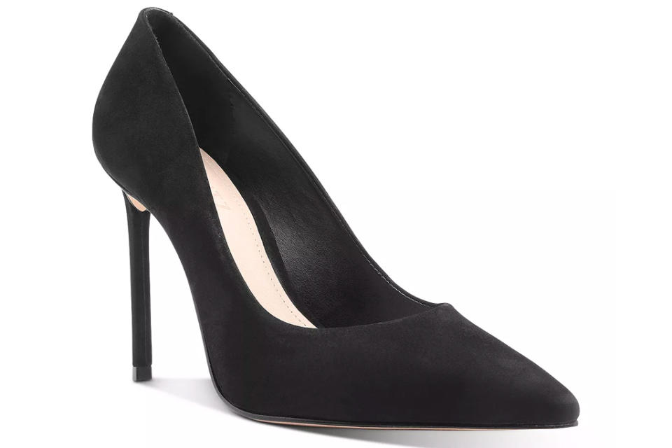 black pump, heels, suede, schutz