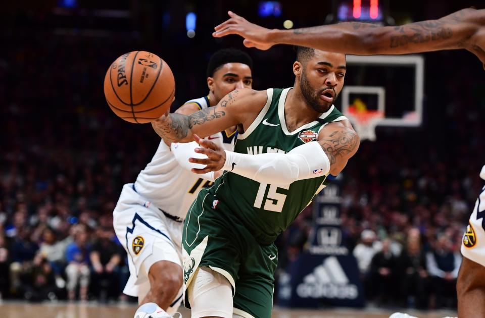 Frank Mason III propelled himself to a professional career after playing college basketball at Kansas. Here, he's seen playing for the Milwaukee Bucks in the NBA.