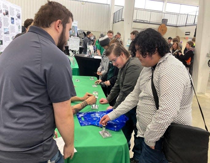 Students from Coshocton High School attended a Junior Achievement Inspire Event recently at the Wayne County Fairground in Wooster. The school was able to take 105 students to the college and career fair via Junior Achievement support, which is also providing curriculum for the entrepreneur club.