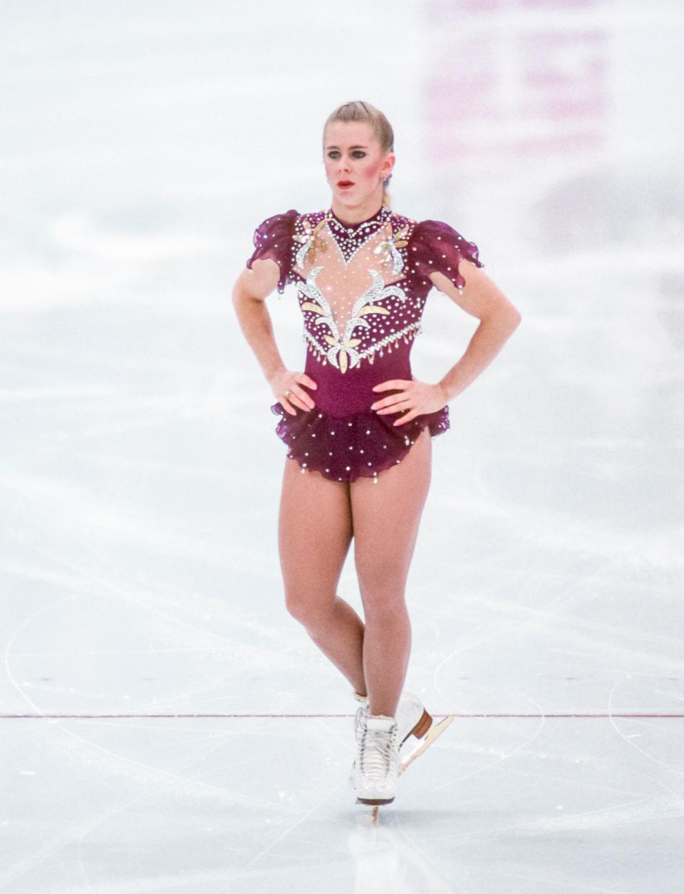 The American skater competing&nbsp;in the free skate portion of the&nbsp;ladies singles event at&nbsp;the 1994 Winter Olympics on Feb. 25, 1994, at the Hamar Olympic Hall in Lillehammer, Norway.