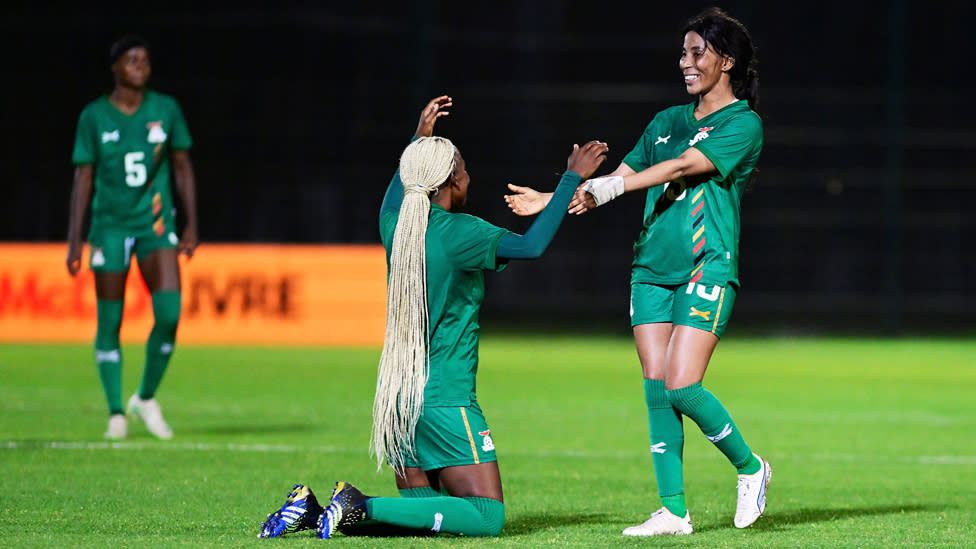 Celebrating Zambian football players in Rabat, Morocco - Tuesday 9 April 2024