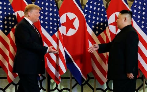 The Hanoi summit made a promising start but collapsed over a disagreement about sanctions relief - Credit: Evan Vucci/AP