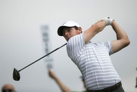 Mar 22, 2017; Austin, TX, USA; Rory McIlroy of Ireland plays against Soren Kjeldsen of Denmark during the first round of the World Golf Classic - Dell Match Play golf tournament at Austin Country Club. Erich Schlegel-USA TODAY Sports