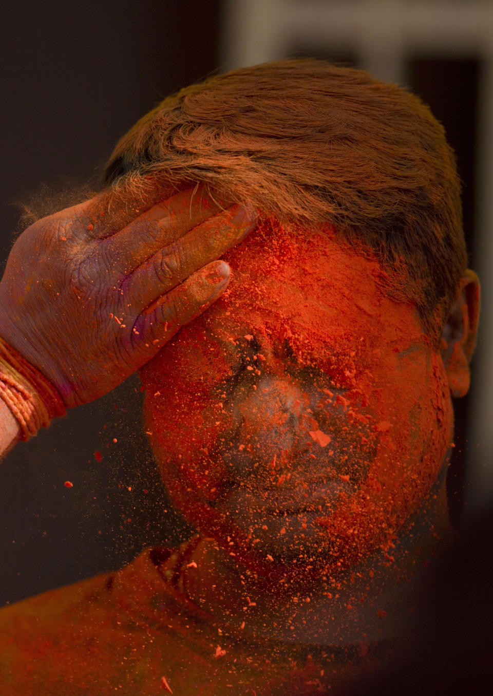 Hindus celebrate Holi, the festival of colors