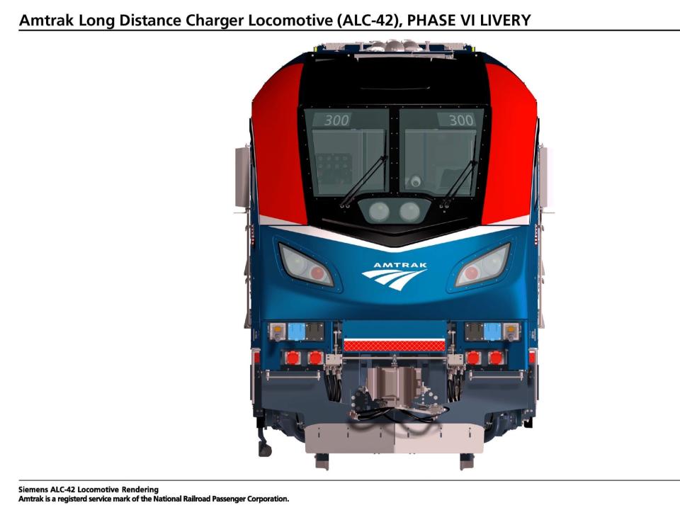 A rendering of Amtrak's ALC-42 Siemens Chargers locomotive - ALC-42 Siemens Chargers