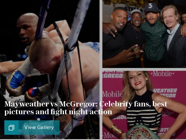 Mayweather vs McGregor: Celebrity fans, best pictures and fight night action
