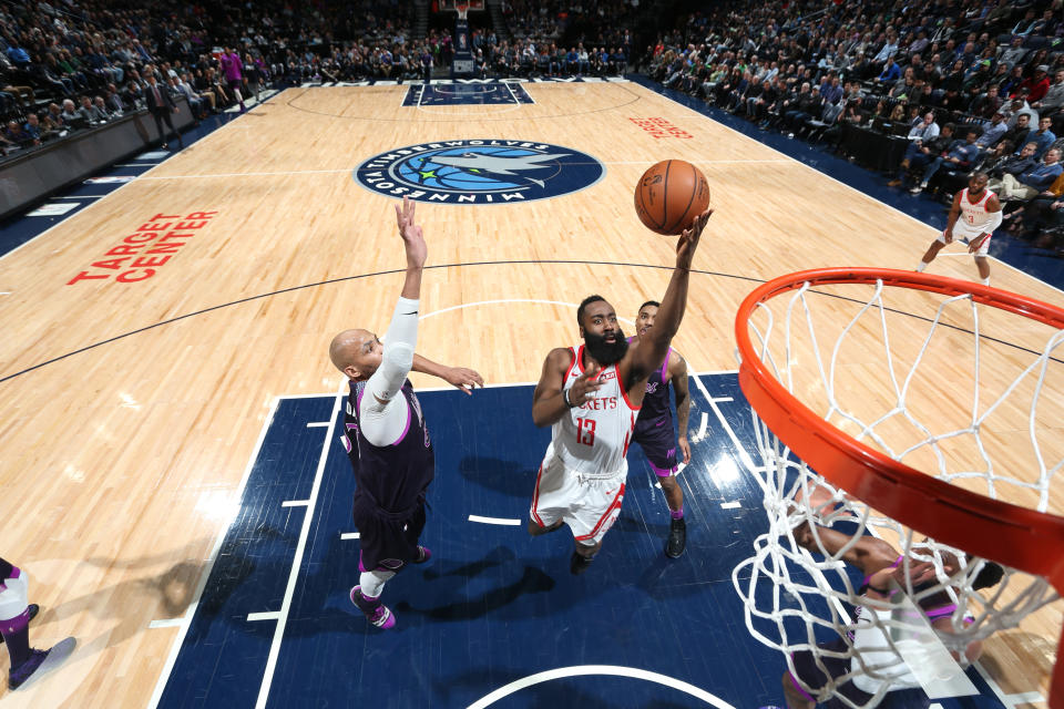 Everyone knows what James Harden is going to do and he does it anyway. (Getty Images)