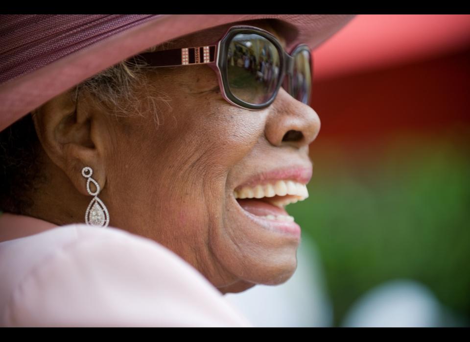 Dr. Maya Angelou attends her 82nd birthday at a party with friends and family at her home in Winston-Salem, North Carolina.