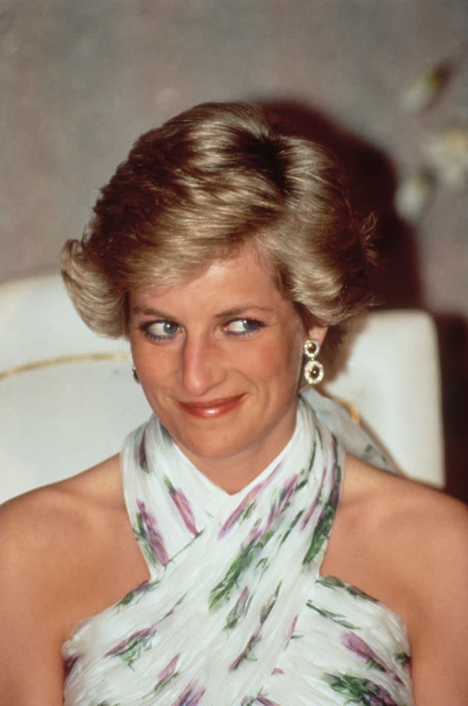 Princess Diana's hair style is pretty iconic, pictured in March, 1990. (Getty Images)