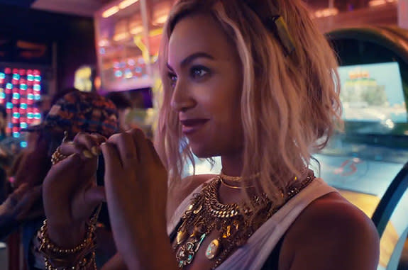 Pop artist Beyoncé is seen in her music video for the song "XO", which samples audio from the Challenger disaster.