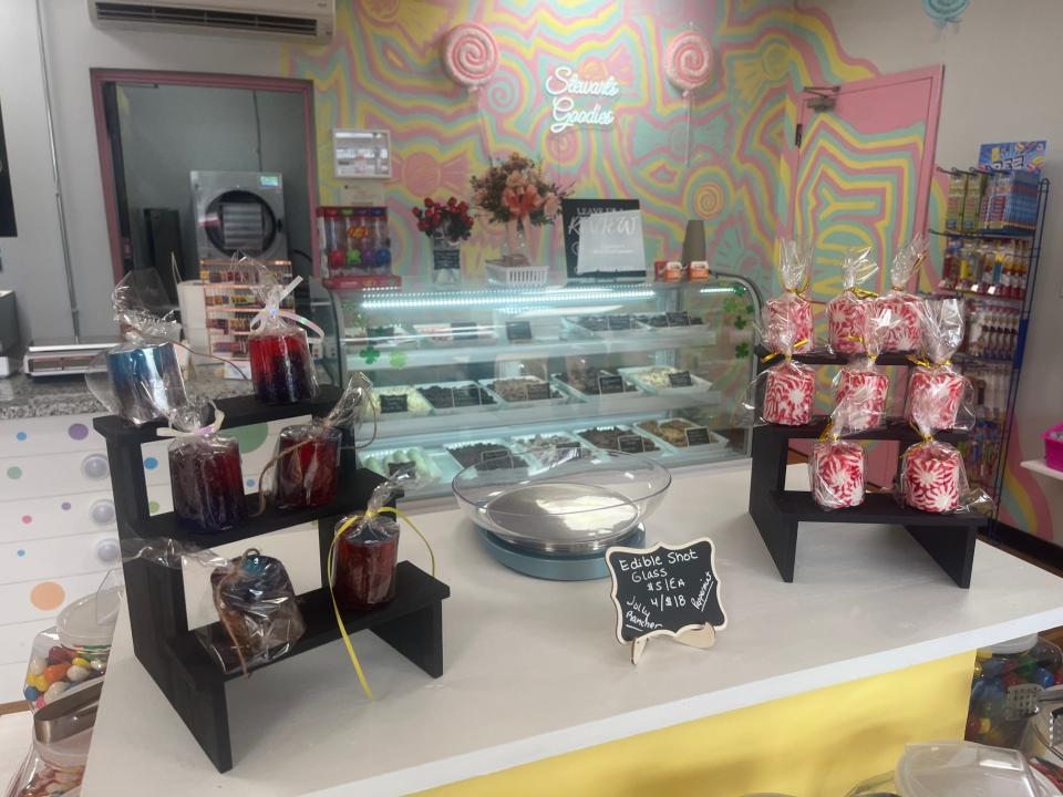 At Stewart's Gourmet Candies & Snow Cones in downtown Milford, co-owner Melissa Stewart sells her own house-made line of freeze dried candies, as well as nostalgic treats, chocolates and snow cones.