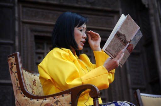 Bhutan's Queen Mother Ashi Dorji Wangmo Wangchuck reads extracts from her book "Treasures of the Thunder Dragon: A Portrait of Bhutan," at the Jaipur Literary Festival in Jaipur in 2010. South Asia's love of literature festivals has spread to the tiny Himalayan kingdom of Bhutan, which features in many an exotic travelogue but is pretty much a blank space on the global literary map