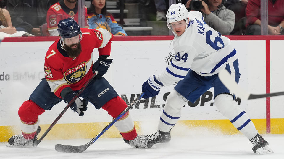 Radko Gudas (7 )and David Kampf (64) could be appealing to NHL general managers this summer. (Photo by Peter Joneleit/Icon Sportswire via Getty Images)