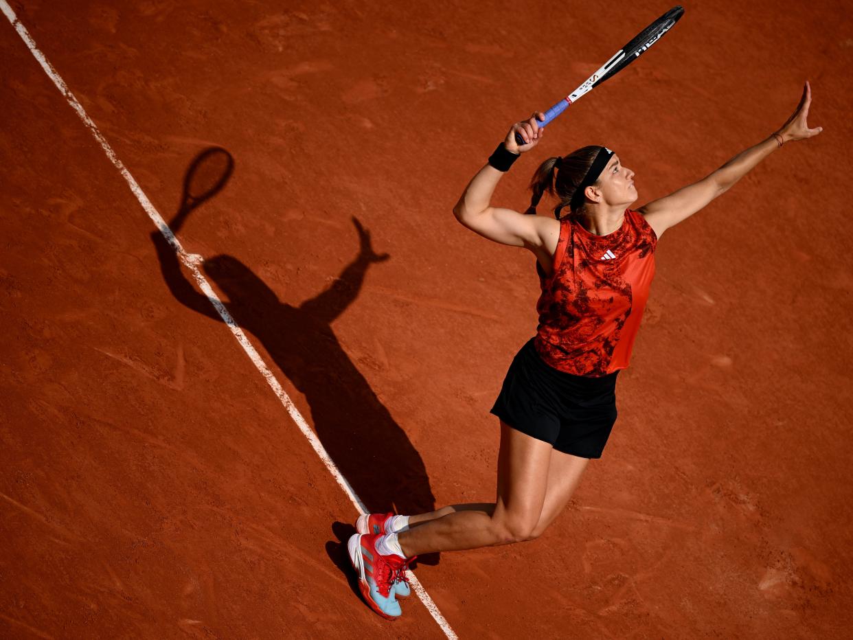 Karolina Muchova had made a strong start on serve but has just been broken (Getty Images)