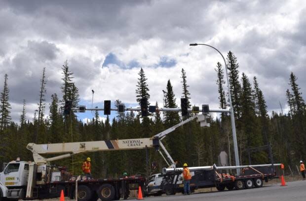 New traffic lights have been installed at a key intersection in Bragg Creek that was controlled by a four-way stop.