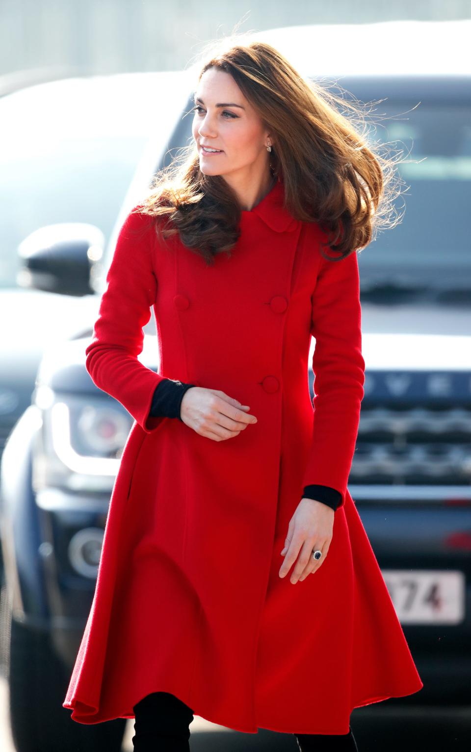 kate middleton feb 2019 red coat