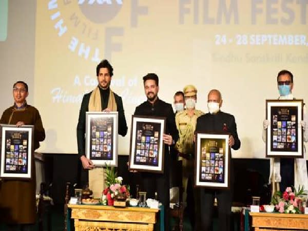 Union Minister Anurag Thakur in Leh, Ladakh on Friday. (Photo/PIB)