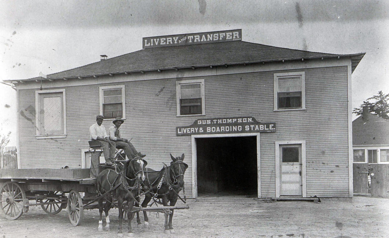 Gus Thompson owned and operated a livery stable and boarding house on the property.  (Courtesy Kevin Ashley)