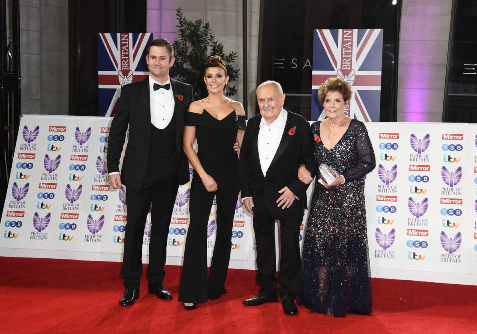 Ratcliff, Marsh and her parents David and Pauline at the Pride Of Britain Awards in 2021 (Gareth Cattermole/Getty Images)