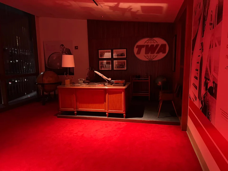 TWA Hotel entranceway red room
