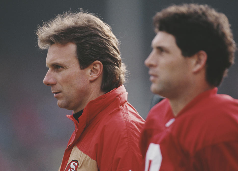 The 49ers were able to look past Joe Montana. (Mike Powell/Allsport/Getty Images)