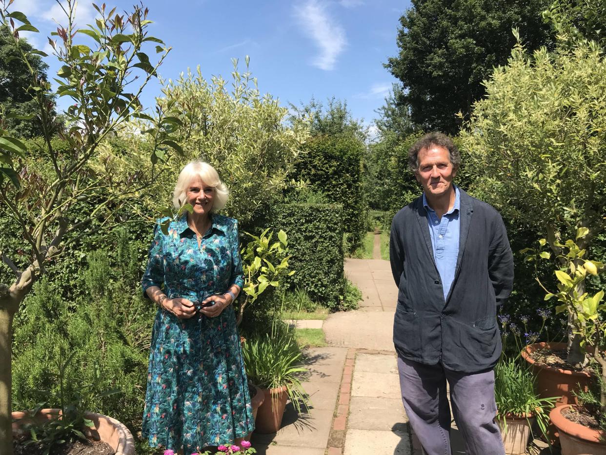 Camilla and Monty Don discuss the pest problem 