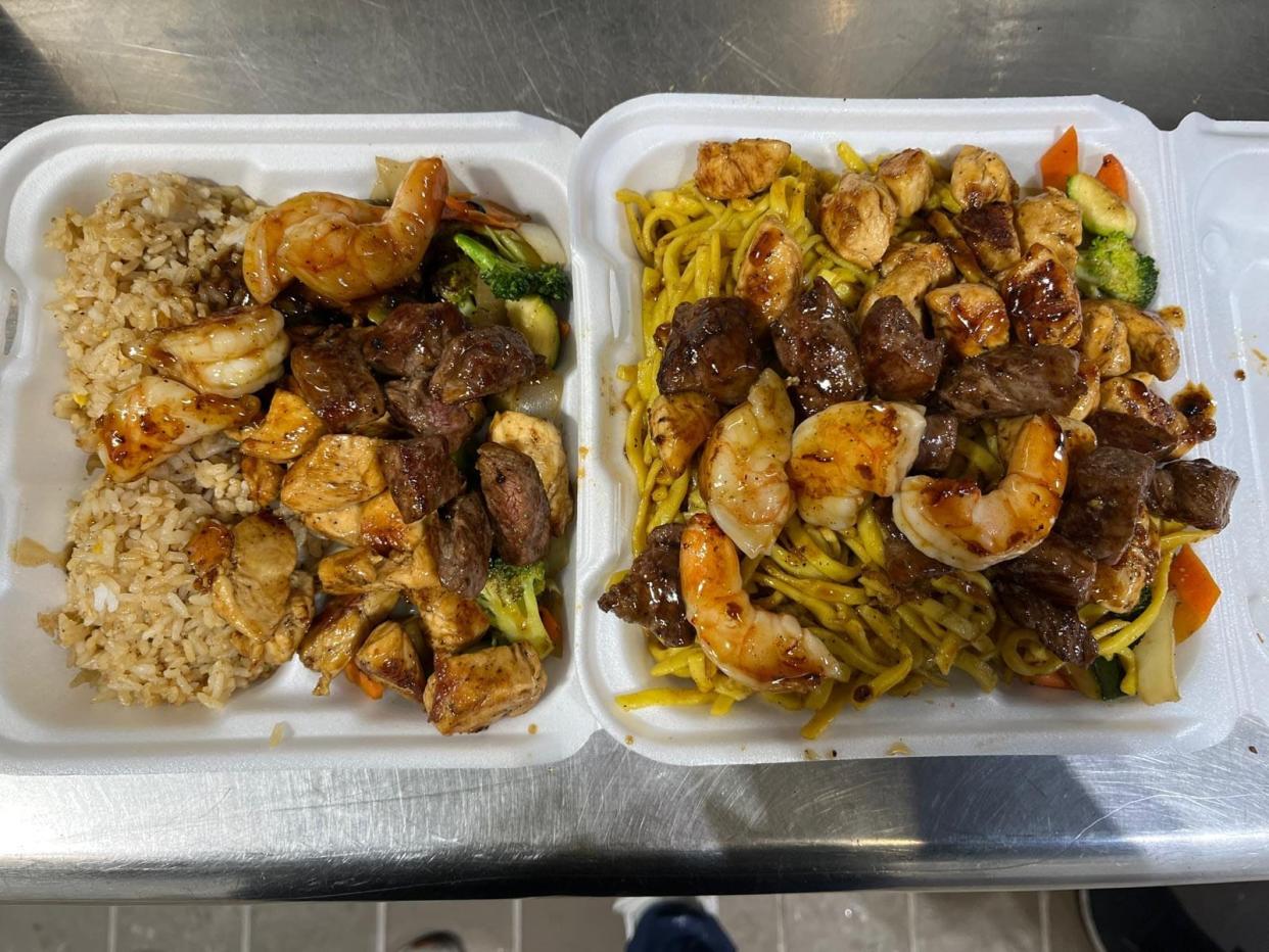 Plates of food from Mr. Hibachi and Wings is seen in this undated photo in Springfield.