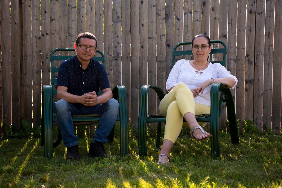 Rodney Salas and his wife Maria are struggling to pay expenses due to inflation and seeing their hours cut at the warehouses where they work. Rodney Salas and his wife Maria at their home on Wednesday, June 15, 2022. 