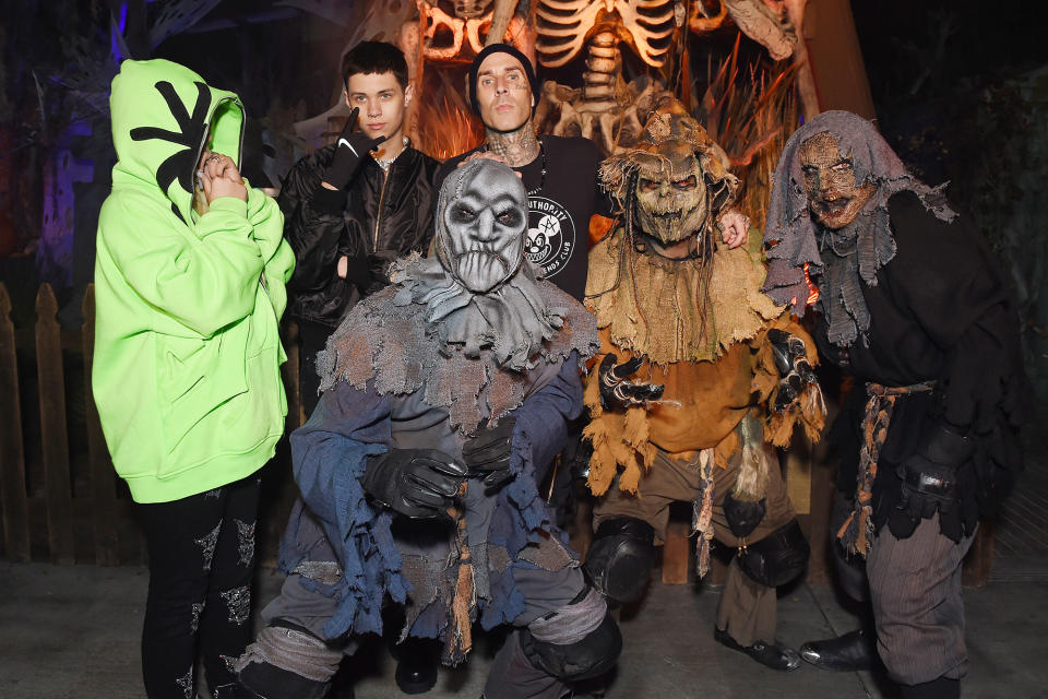 <p>almost blending in with the crew at Knott's Scary Farm in Buena Park, California, on Sept. 18.</p>