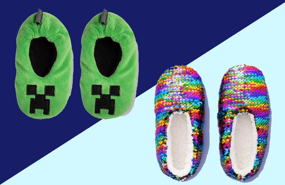 Slippers are a hit with the children who love to keep cozy. If your kids like to snuggle up for Saturday morning cartoons, they&rsquo;ll probably like these <strong><a href="https://fave.co/344oj5D" target="_blank" rel="noopener noreferrer">pretty rainbow slippers</a></strong> or this <strong><a href="https://fave.co/2r9YaUv" target="_blank" rel="noopener noreferrer">minecraft pair</a></strong>. Get both of these pairs at Target.