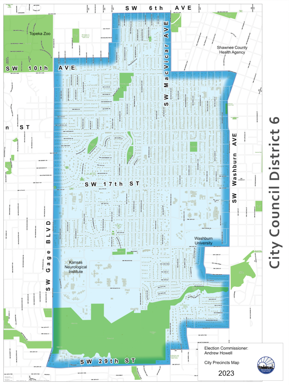 Topeka City Council District 6 map