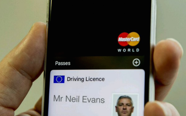 A prototype version of the licence is shown in the iPhone’s Wallet app (DVLA)