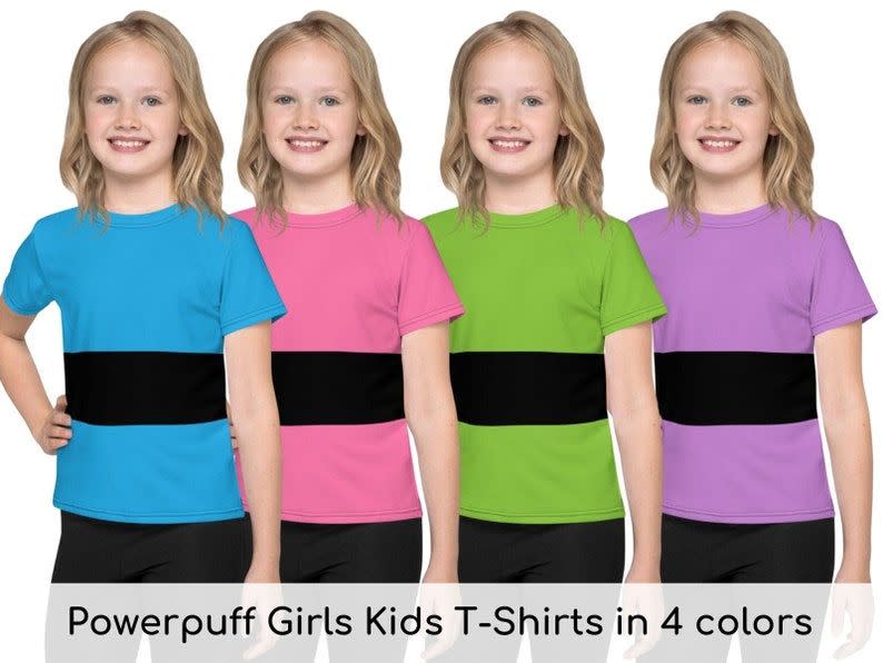 4) Powerpuff Girls Kids T-Shirt Costume