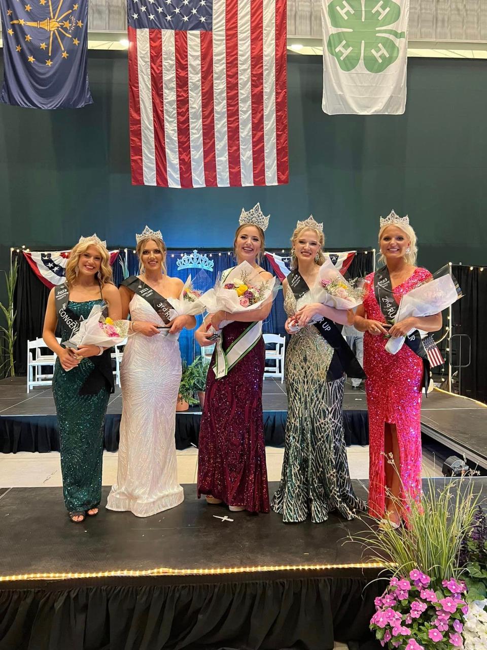 The court members for this year's Tippecanoe County 4-H Pageant Queen event.