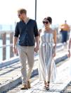<p>Harry and Meghan visited Fraser Island, Australia o<a href="https://www.townandcountrymag.com/style/fashion-trends/a24061797/meghan-markle-reformation-striped-dress-royal-tour-australia/" rel="nofollow noopener" target="_blank" data-ylk="slk:n day seven of their royal tour;elm:context_link;itc:0;sec:content-canvas" class="link ">n day seven of their royal tour</a>. For the beach-side outing, the Duchess wore a casual dress by Reformation with brown sandals by Sarah Flint, one of her favorite designers. </p><p><a class="link " href="https://go.redirectingat.com?id=74968X1596630&url=https%3A%2F%2Fwww.sarahflint.com%2Fproducts%2Fgrear-saddle-vachetta%3FclickId%3D2474057999%26publisherId%3D73861%26variant%3D36798923201&sref=https%3A%2F%2Fwww.townandcountrymag.com%2Fstyle%2Ffashion-trends%2Fg3272%2Fmeghan-markle-preppy-style%2F" rel="nofollow noopener" target="_blank" data-ylk="slk:SHOP NOW;elm:context_link;itc:0;sec:content-canvas">SHOP NOW</a> <em>Sarah Flint Grear Sandals, $245</em></p>