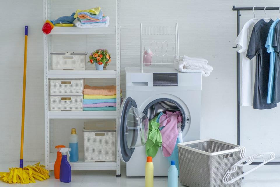 <p>If you store your washer and dryer inside a closet space with doors, those doors are key to keeping the noise down. But what you may not realize is that they also play a role in preventing dust and debris from circulating throughout the house. </p><p>Louvered or slatted doors allow dust particles to escape and can cause your HVAC system to need maintenance more frequently. Lynch recommends an easy DIY that fixes this problem. Swap out a louvered door for a solid door. Also, consider adding a hook to hang an ironing board directly to the door, instead of storing it on the side. This keeps it always within reach without taking up additional space.<br></p>