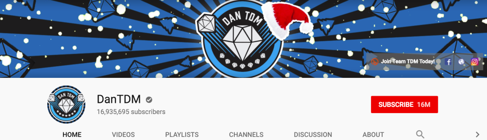 No. 1: DanTDM ($16.5 million)