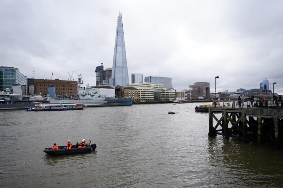 The area near Tower Pier on the River Thames, London (PA)