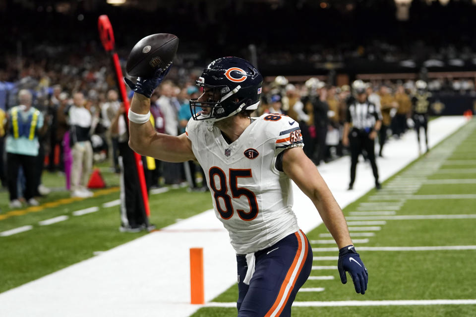 Chicago Bears tight end Cole Kmet (85). (AP Photo/Gerald Herbert)