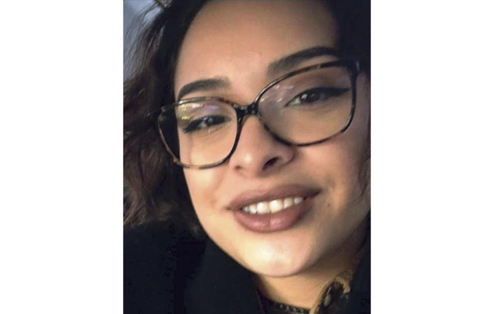 This undated photo provided by her family via the Greenwich Police Department shows Valerie Reyes, whose body was found inside a suitcase by highway workers on Tuesday, Feb. 6, 2019, in Greenwich, Conn. Authorities said Thursday, Feb. 7, that the body was identified as Valerie Reyes, of New Rochelle, N.Y., who was last seen on Jan. 29 and was reported missing the next day after she did not show up for work. (Family photo/Greenwich Police Department via AP)