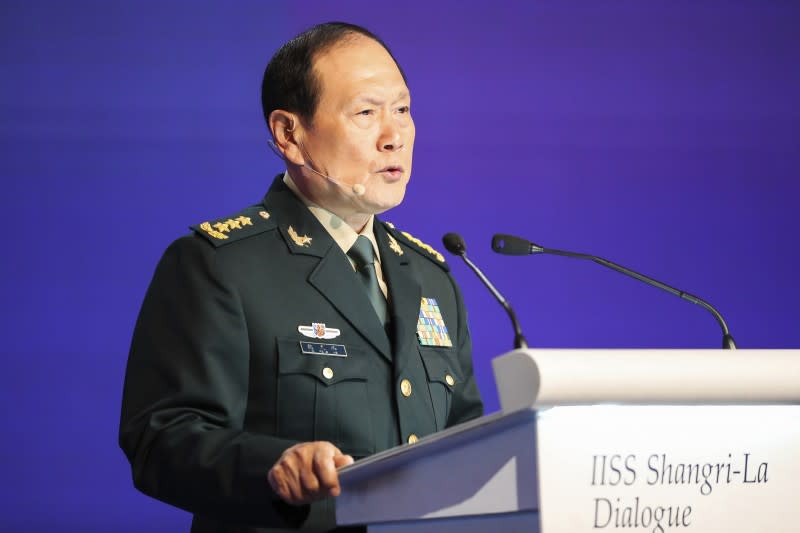 2022年6月，新加坡「香格里拉對話」，中國國防部長魏鳳和（AP）