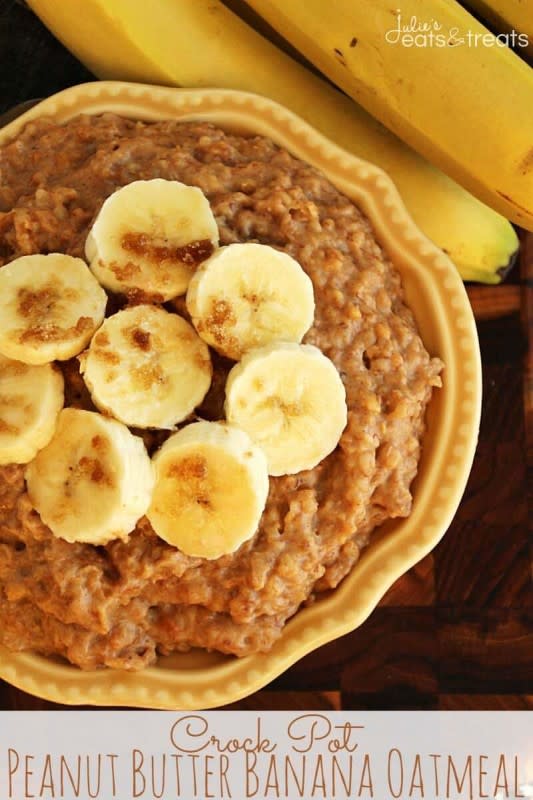 <p>Julie's Eats and Treats</p><p><strong>Get the recipe: <a href="https://www.julieseatsandtreats.com/crock-pot-peanut-butter-banana-oatmeal/" rel="nofollow noopener" target="_blank" data-ylk="slk:Crock Pot Peanut Butter Banana Oatmeal;elm:context_link;itc:0;sec:content-canvas" class="link rapid-noclick-resp">Crock Pot Peanut Butter Banana Oatmeal</a></strong></p>
