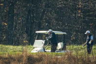 STERLING, VA - NOVEMBER 07: U.S. President Donald Trump golfs at Trump National Golf Club, on November 7, 2020 in Sterling, Virginia. News outlets projected that Democratic nominee Joe Biden will be the 46th president of the United States after a victory in Pennsylvania. (Photo by Al Drago/Getty Images)