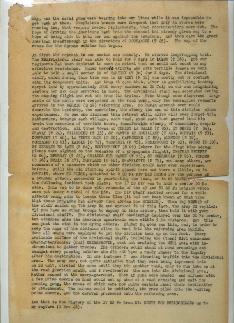 world war II interrogation report