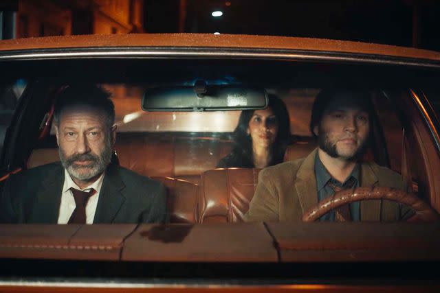 <p>Courtesy of Vertical</p> David Duchovny, Logan Marshall-Green and Stephanie Beatriz in 'Reverse the Curse.'