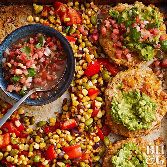 When you're really craving a juicy burger—but you don’t want greasy—try these healthy burgers. Each better-for-you recipe piles on fresh produce to add nutrients. We included veggie burgers, black bean burgers, more meatless burgers, and, of course, classic ground beef burgers. Each one of them is ready in 45 minutes or less for hassle-free weeknight cooking.