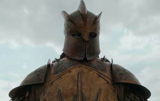 The Mountain, Ser Gregor Clegane, from Game of Thrones stepped into frame and did the same to the Bud Knight as he did to Prince Oberyn in season 4: He crushed his skull…supposedly. Photo: Bud Light