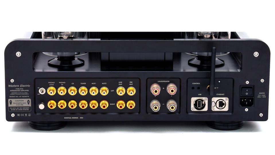 The back of the Western Electric 91E Integrated Amplifier.